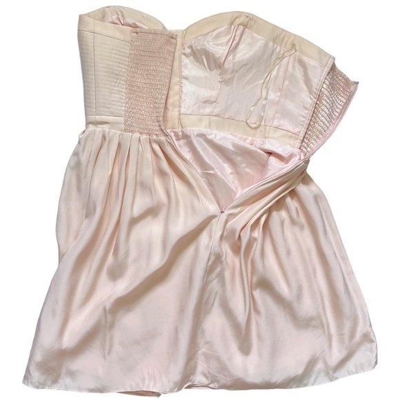 NWT Parker Pale Pink Silk Strapless Sweetheart Neckline Mini Dress sz S - Picture 7 of 14